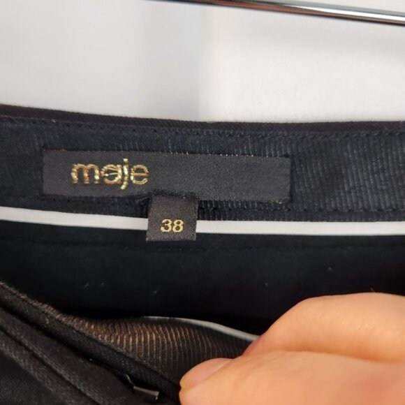 Maje wool blend pants with side satin side M(38) in EUC - Picture 4 of 9